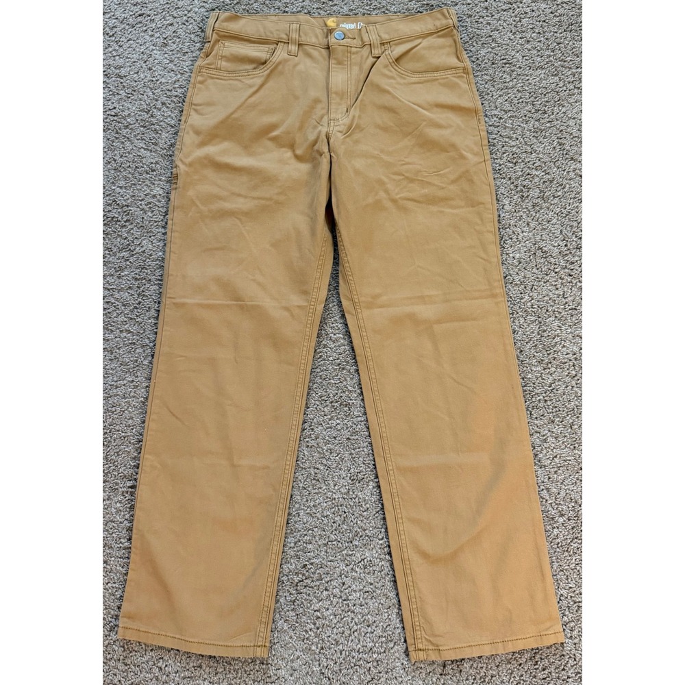Carhartt Rugged Flex Relaxed Fit Canvas Work Pants 34x30 Hickory 102517-918